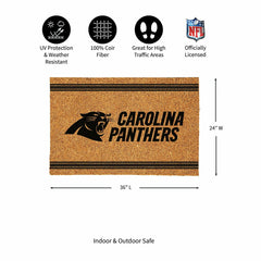 Carolina Panthers Large One Color Coir Mat, 36"x24"