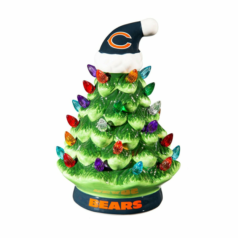 8" LED Ceramic Christmas Tree, Chicago Bears
