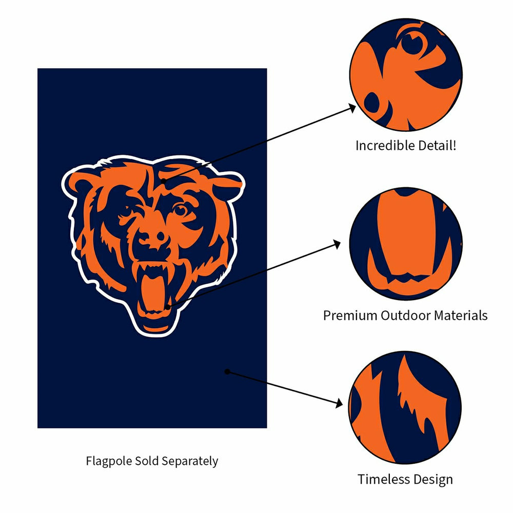 Chicago Bears Applique House Flag