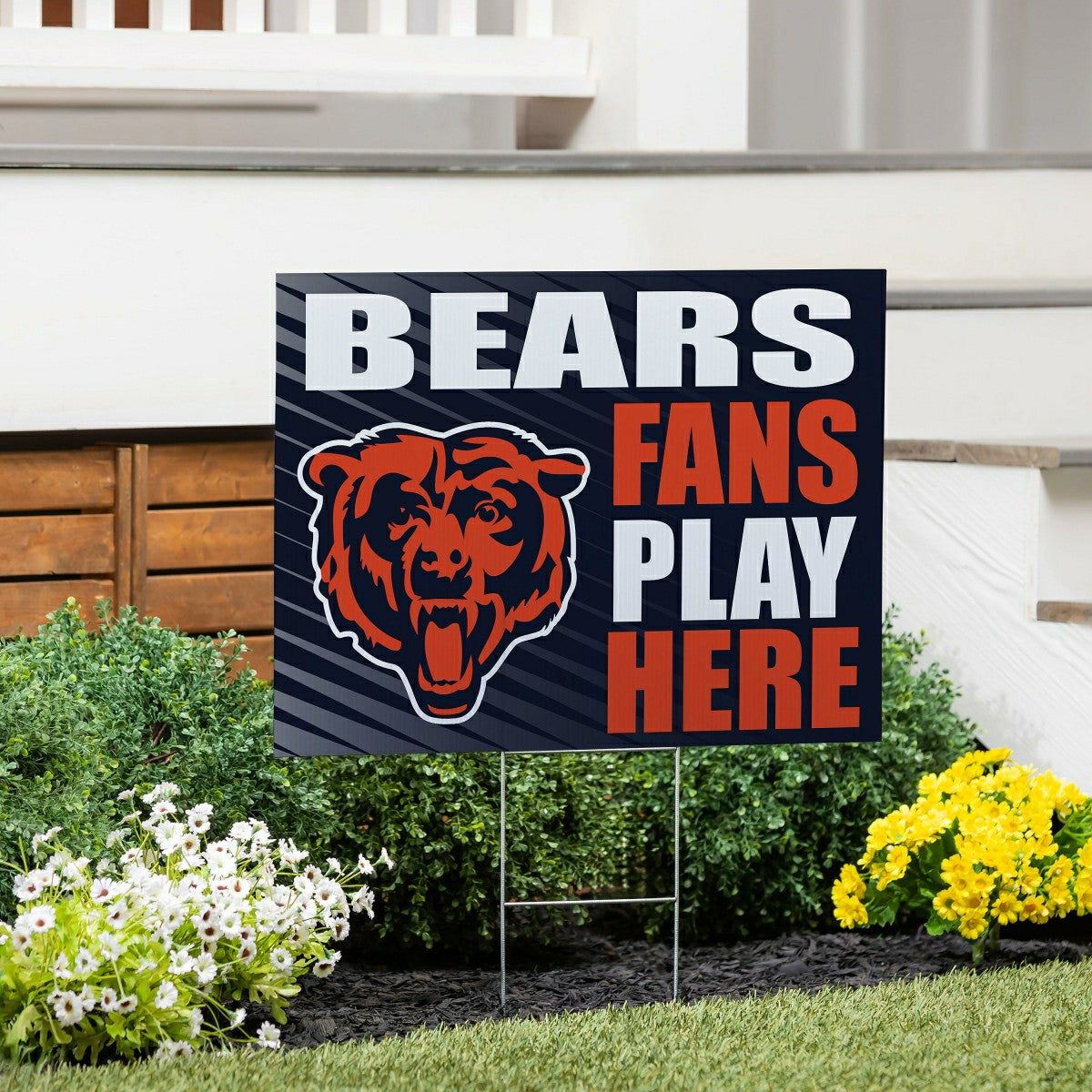 Chicago Bears Coroplast Yard Sign "Fans Play Here"