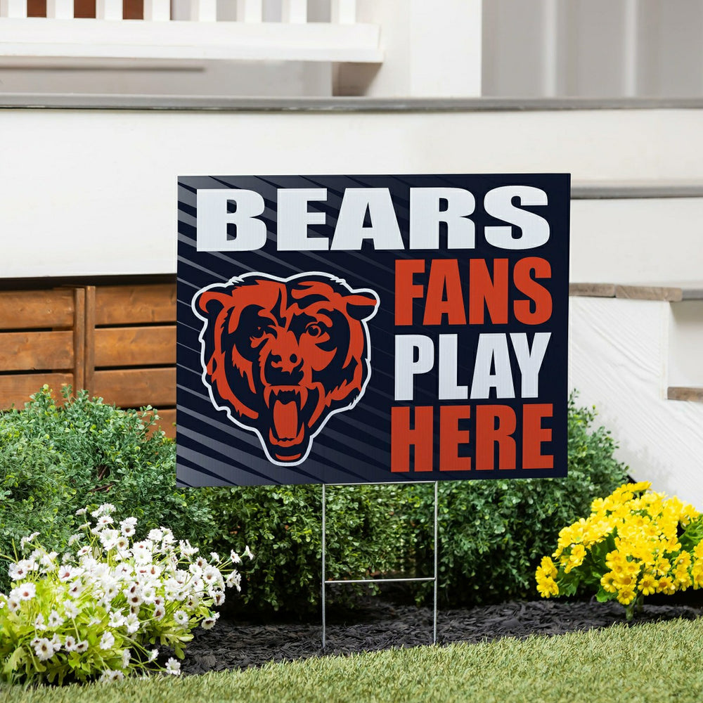 Chicago Bears Coroplast Yard Sign "Fans Play Here"