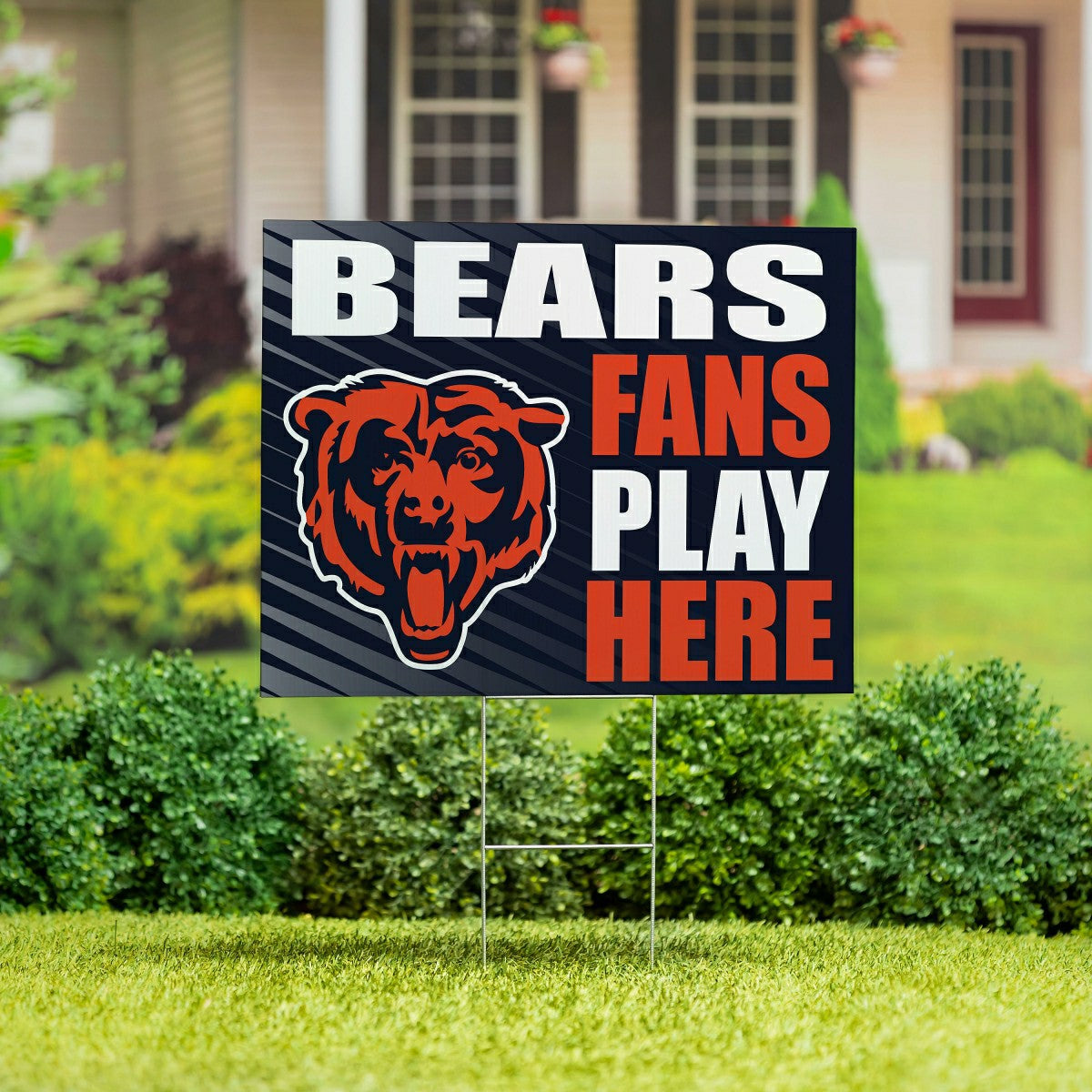 Chicago Bears Coroplast Yard Sign "Fans Play Here"