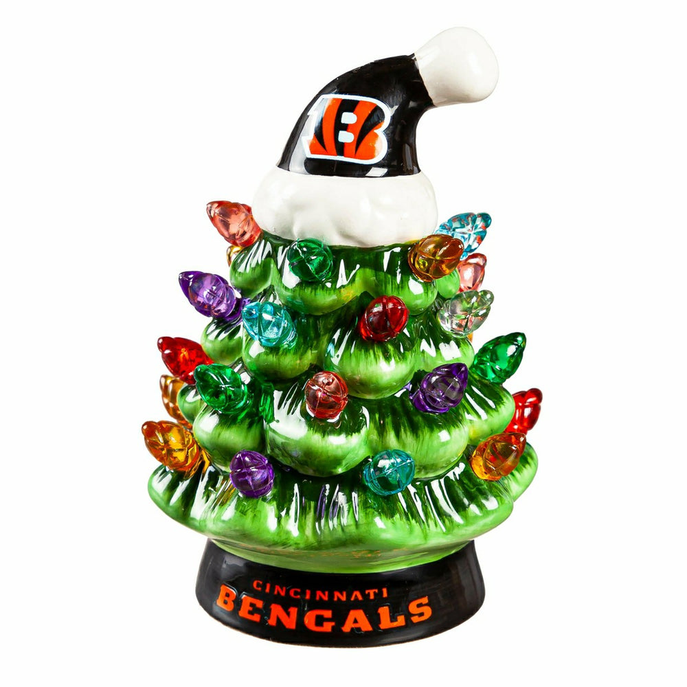4" Mini LED Tabletop Christmas Tree, Set of 2, Cincinnati Bengals