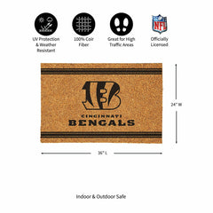 Cincinnati Bengals Large One Color Coir Mat, 36"x24"