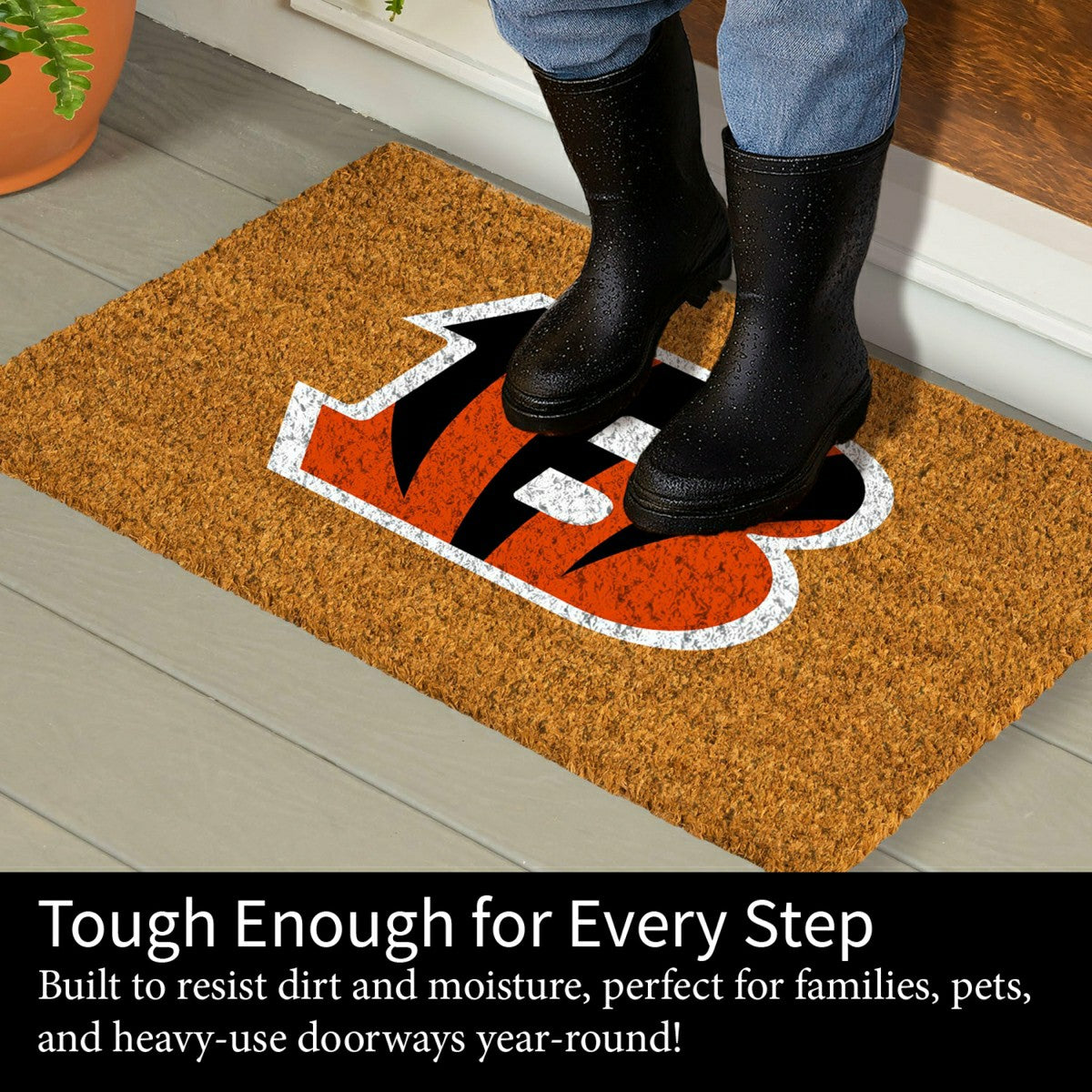 Coir Mat, 16"x28", Cincinnati Bengals