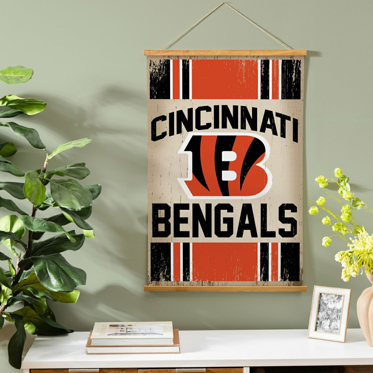 Cincinnati Bengals, Canvas Wall Tapestry, Medium, 36x24