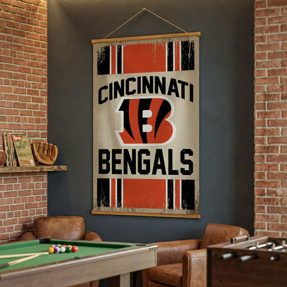 Cincinnati Bengals, Canvas Wall Tapestry, Large, 54x36