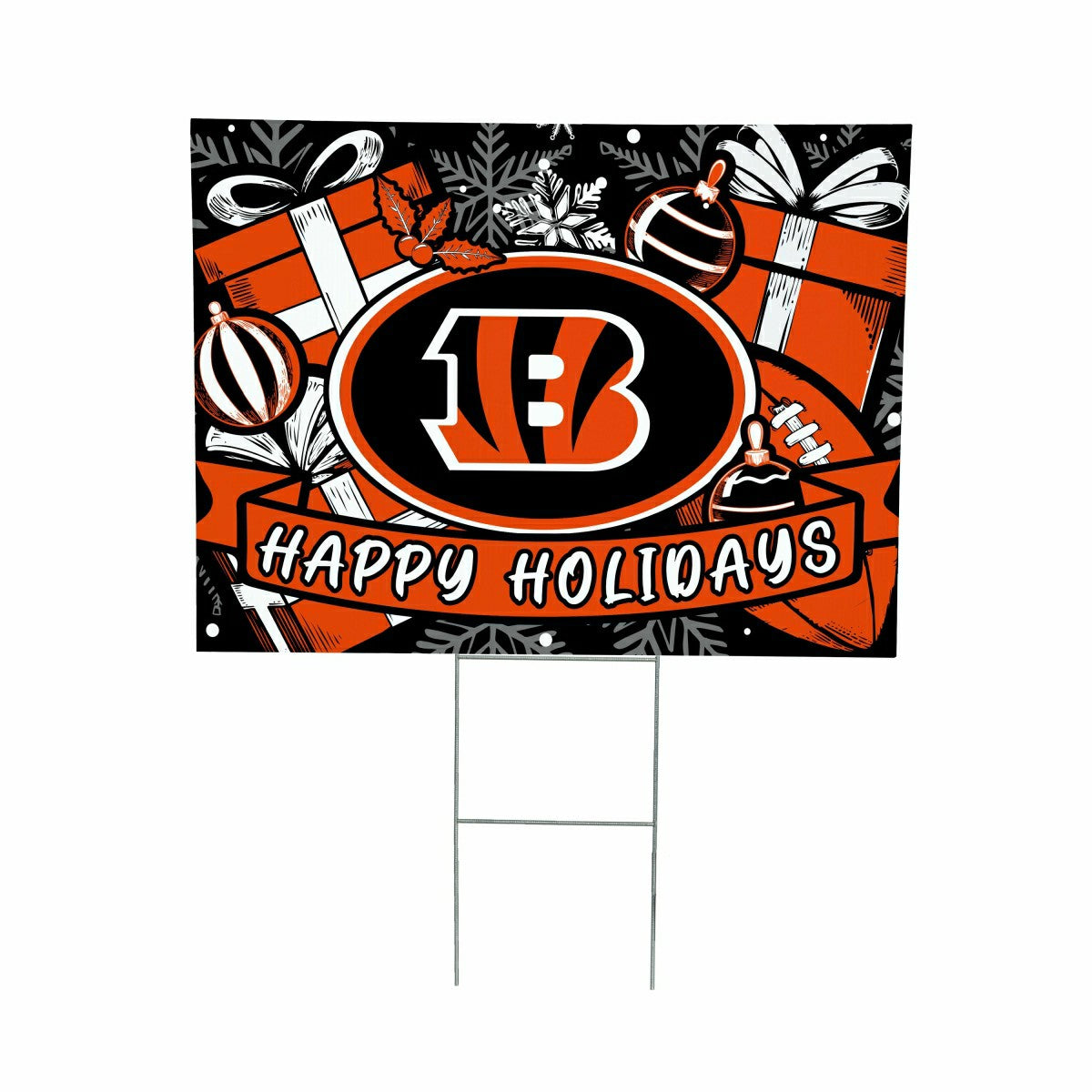 Cincinnati Bengals Yard Sign, Holiday