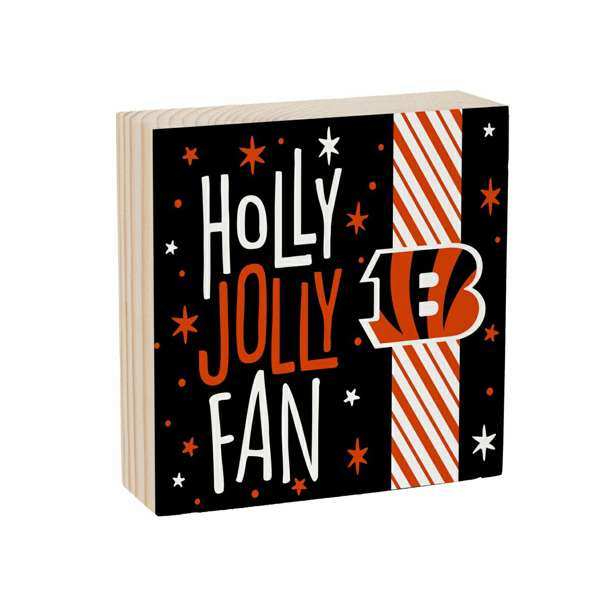 Cincinnati Bengals Block, Holiday, 6x6
