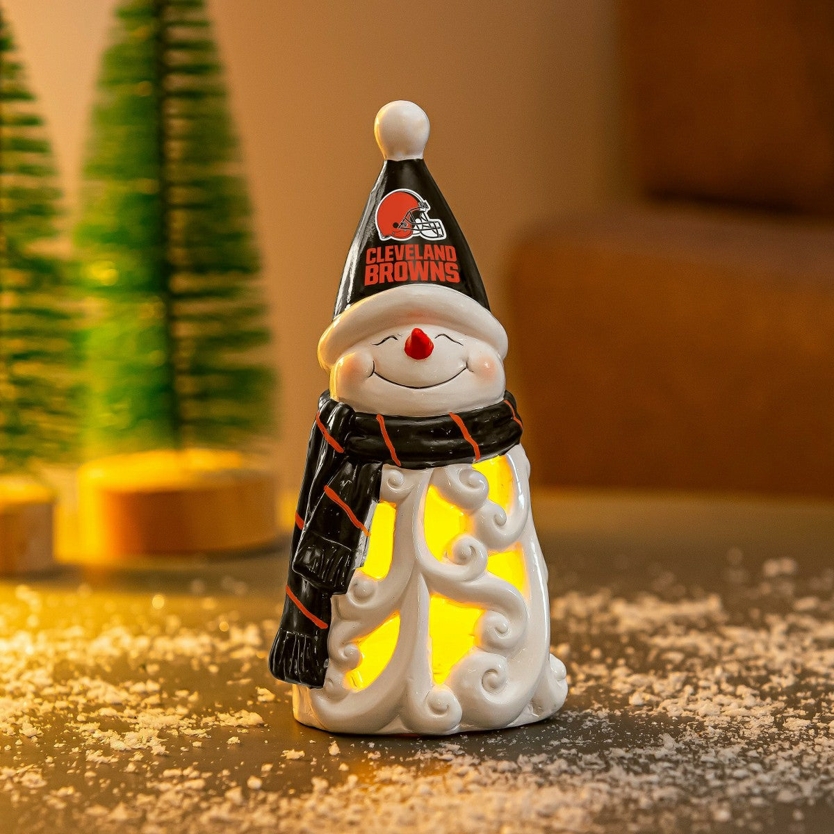 Cleveland Browns Snowman LED Statuary, 8"