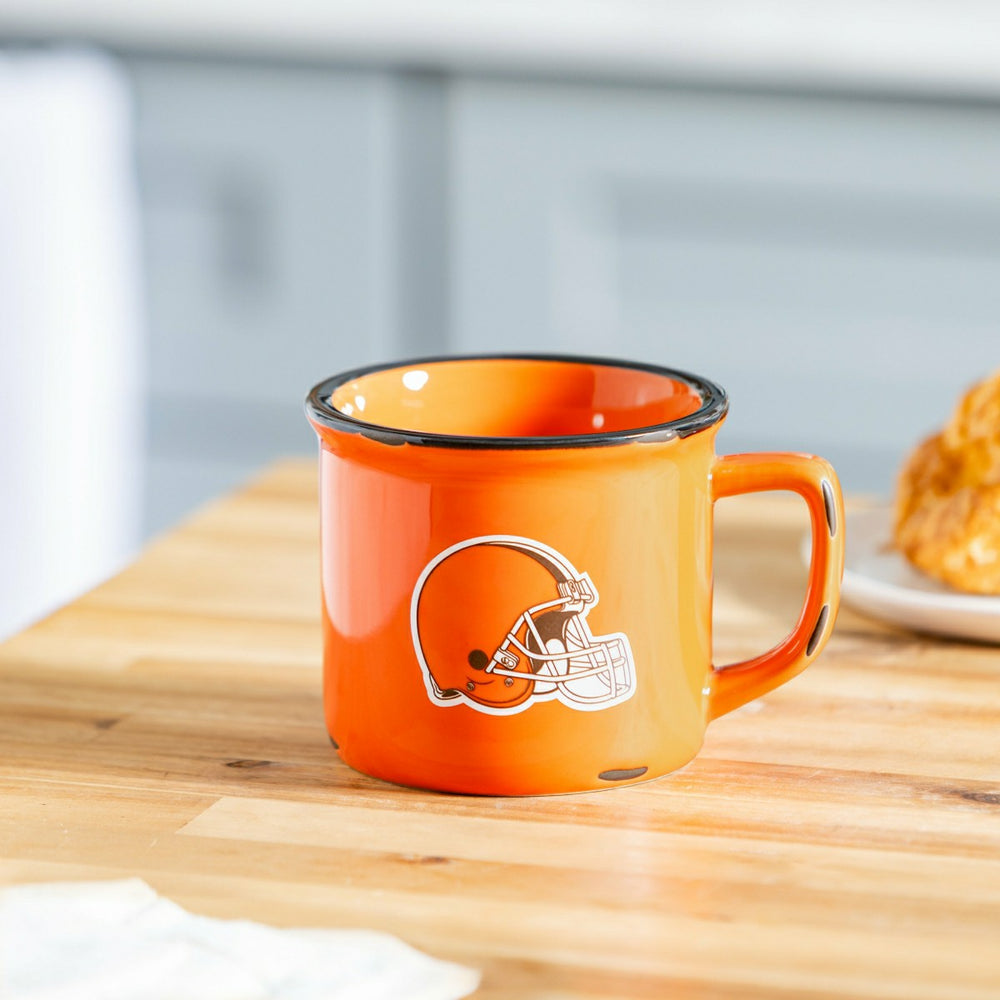 Cleveland Browns Ceramic Camp Cup with Enamel Finish, 14oz