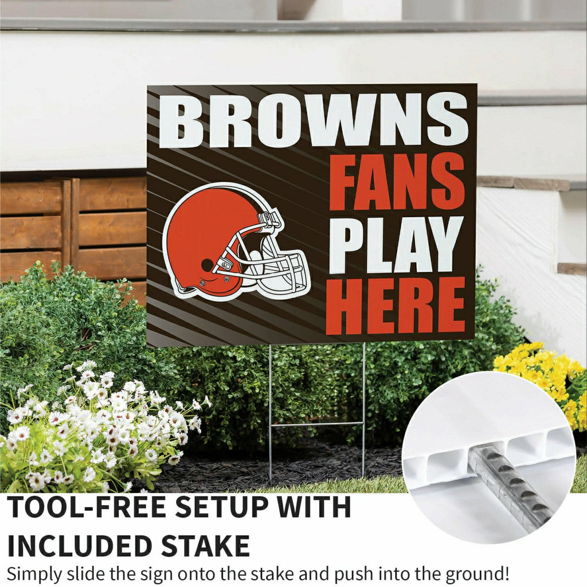 Cleveland Browns Coroplast Yard Sign "Fans Play Here"