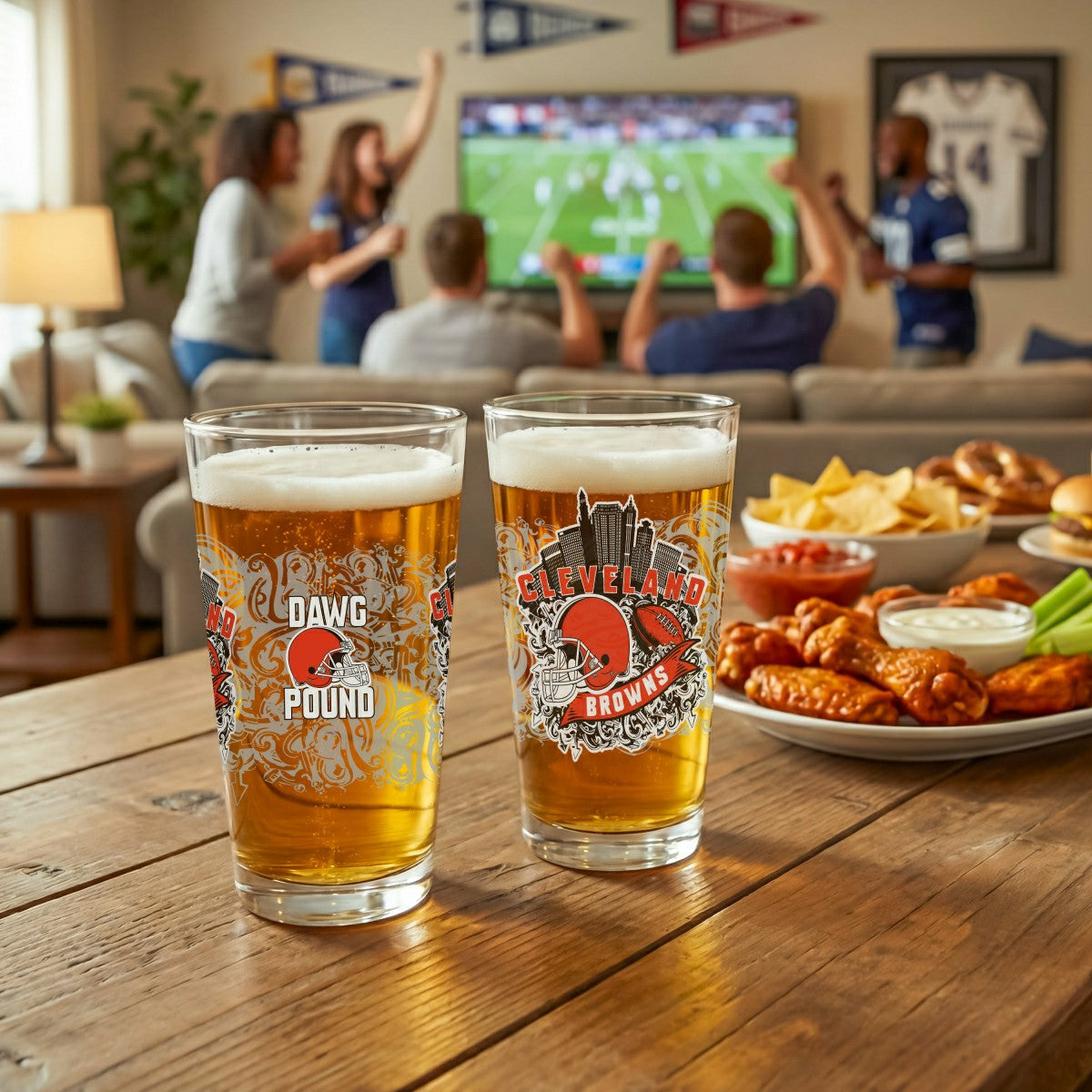 Cleveland Browns 16oz Glass pint, Set of 2