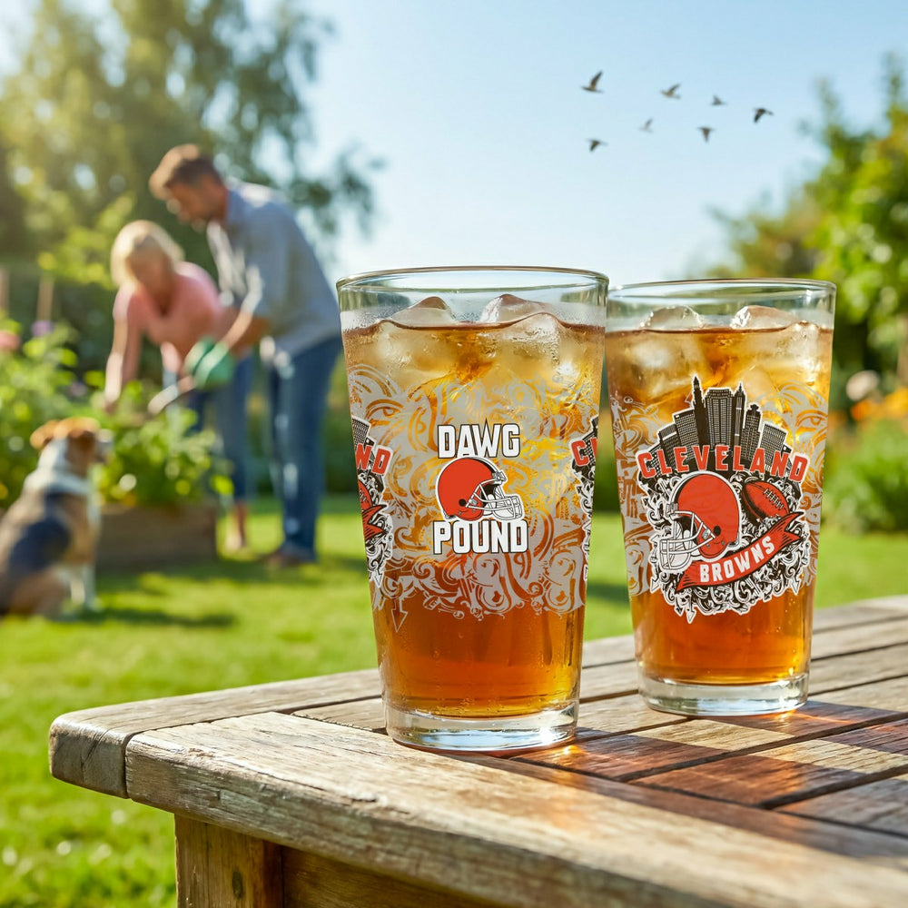 Cleveland Browns 16oz Glass pint, Set of 2