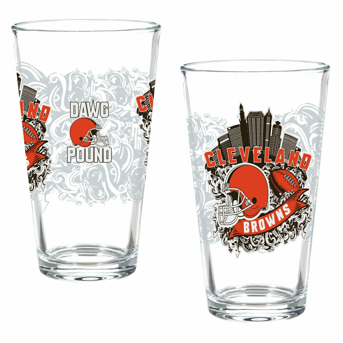 Cleveland Browns 16oz Glass pint, Set of 2