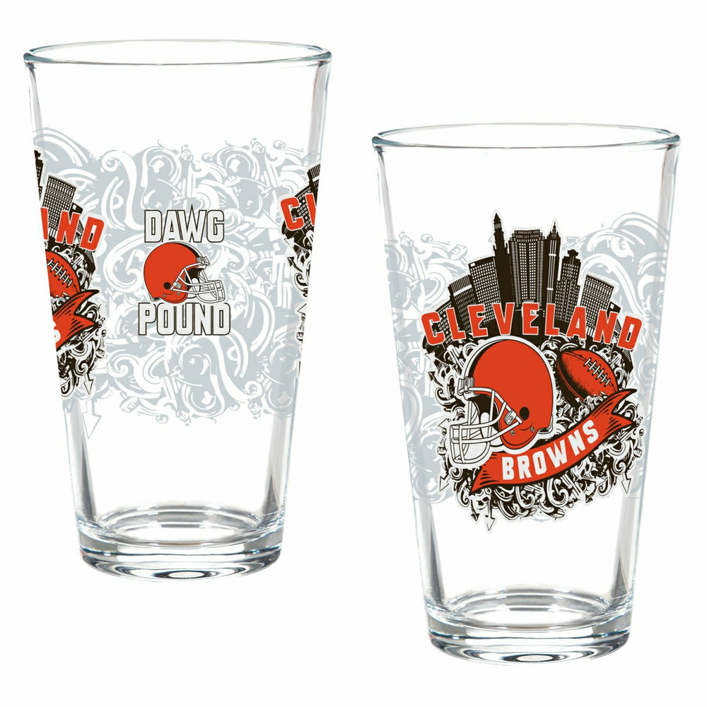 Cleveland Browns 16oz Glass pint, Set of 2