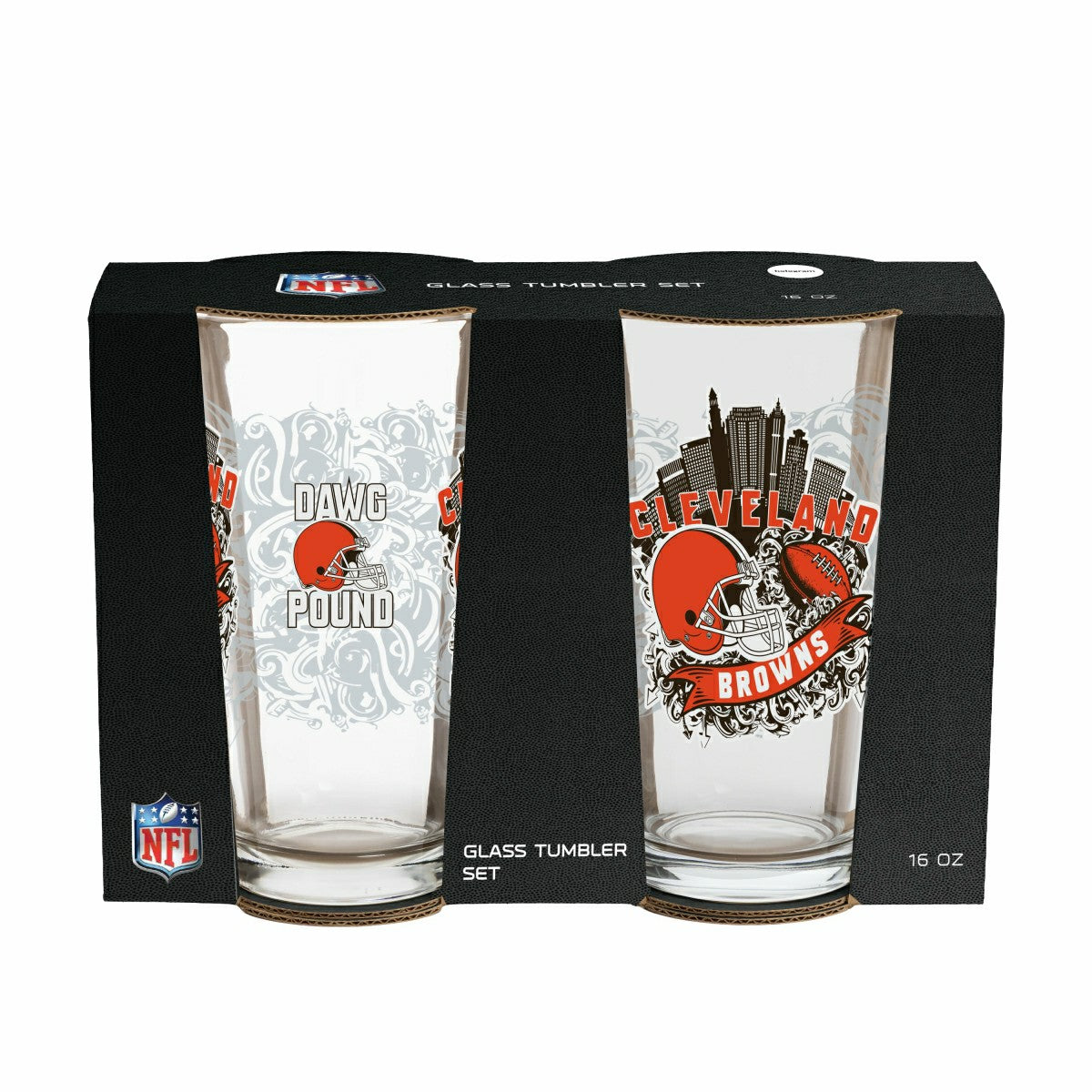 Cleveland Browns 16oz Glass pint, Set of 2