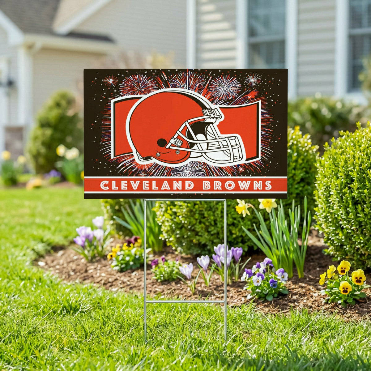 Cleveland Browns Yard Sign, Patriotic