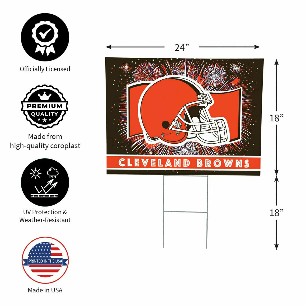Cleveland Browns Yard Sign, Patriotic