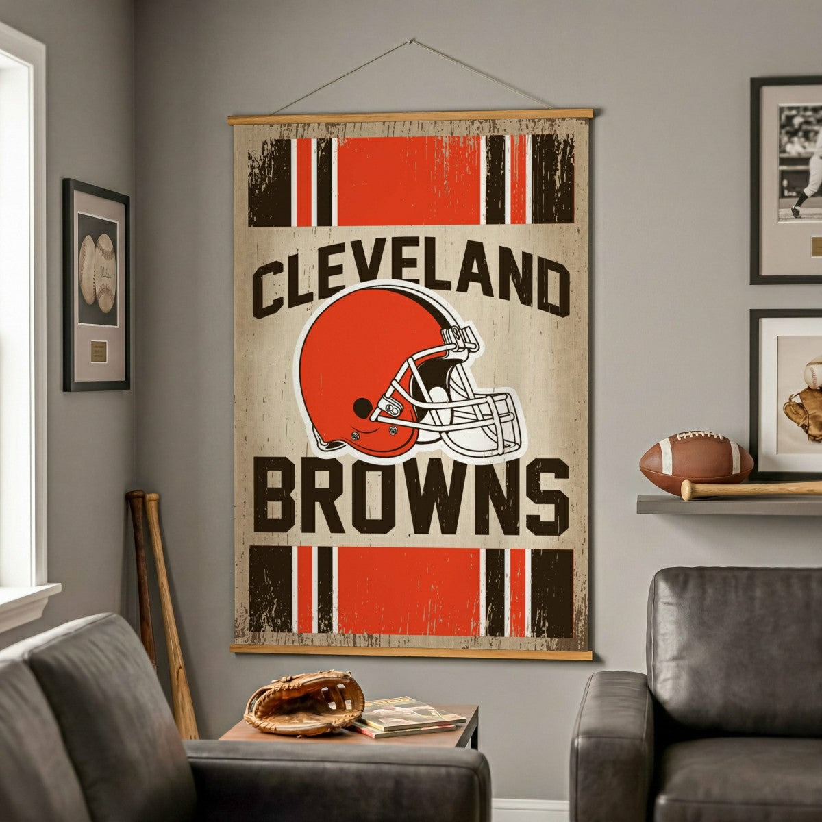 Cleveland Browns, Canvas Wall Tapestry, Large, 54x36