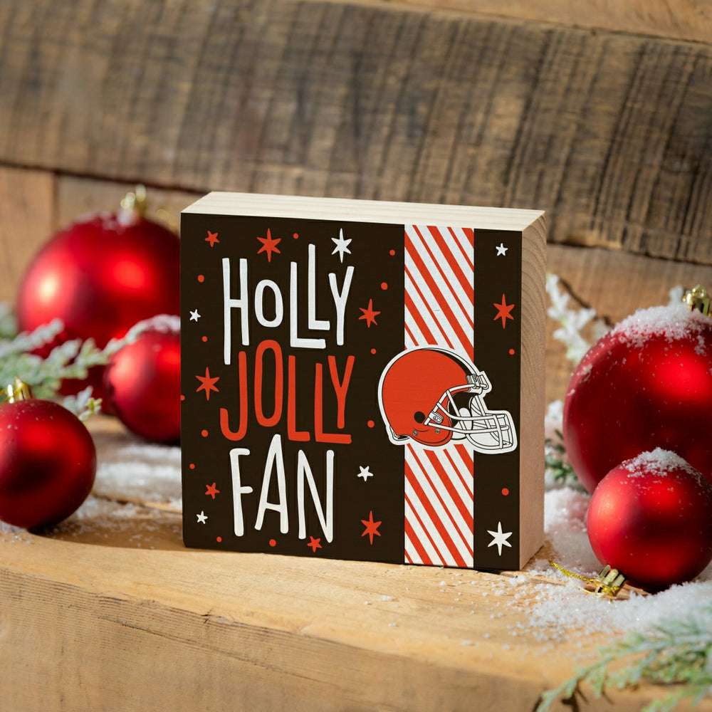 Cleveland Browns Block, Holiday, 6x6