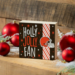 Cleveland Browns Block, Holiday, 6x6