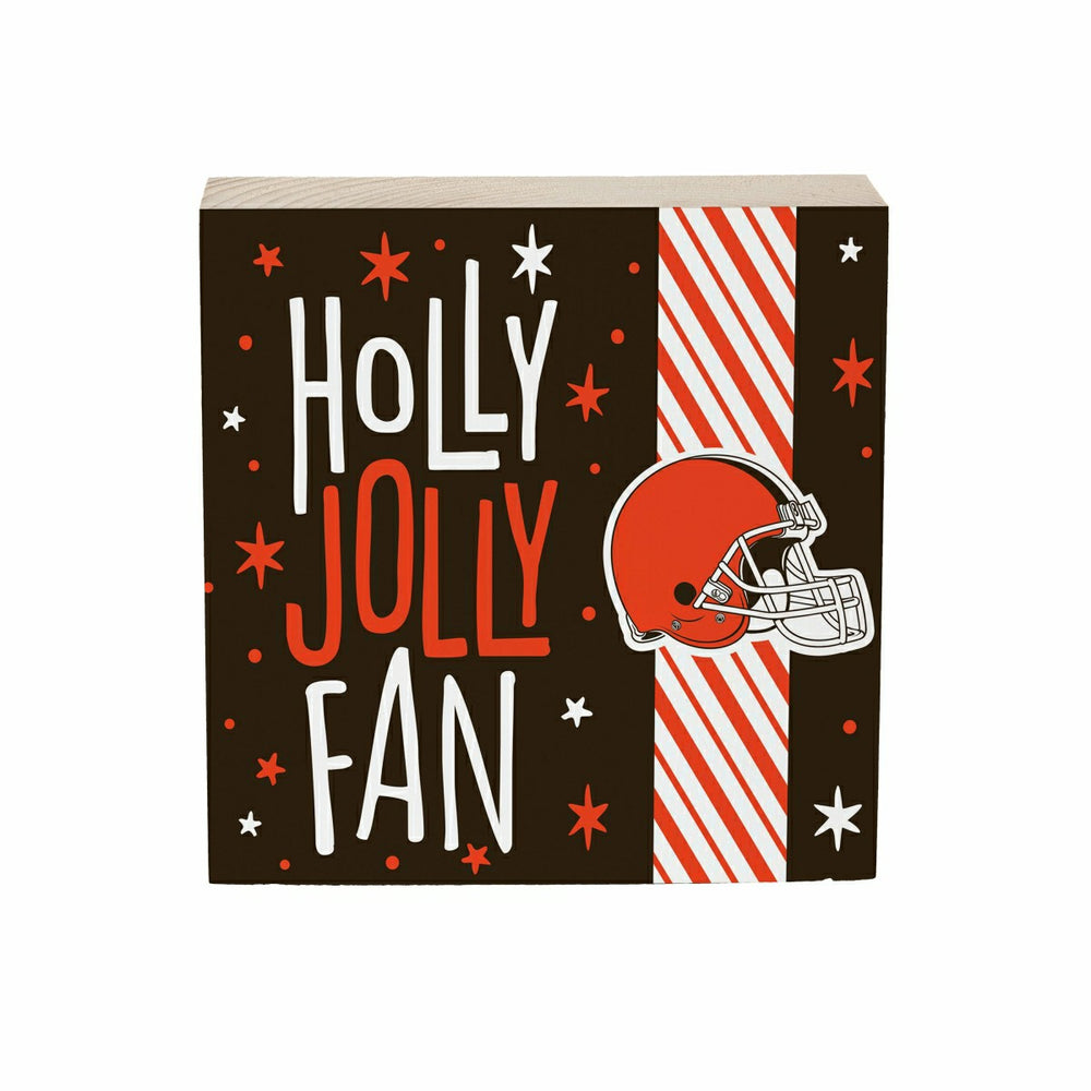 Cleveland Browns Block, Holiday, 6x6
