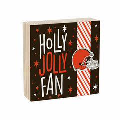 Cleveland Browns Block, Holiday, 6x6