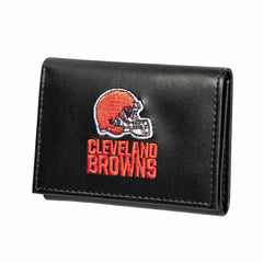 Cleveland Browns Black Tri-Fold Embroidered Wallet w/ RFID Blocking