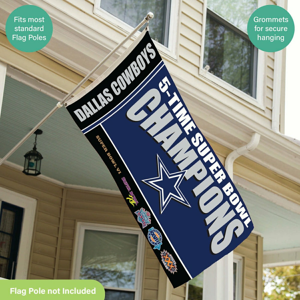Dallas Cowboys 5X Superbowl Champions Football 3x5 Flag