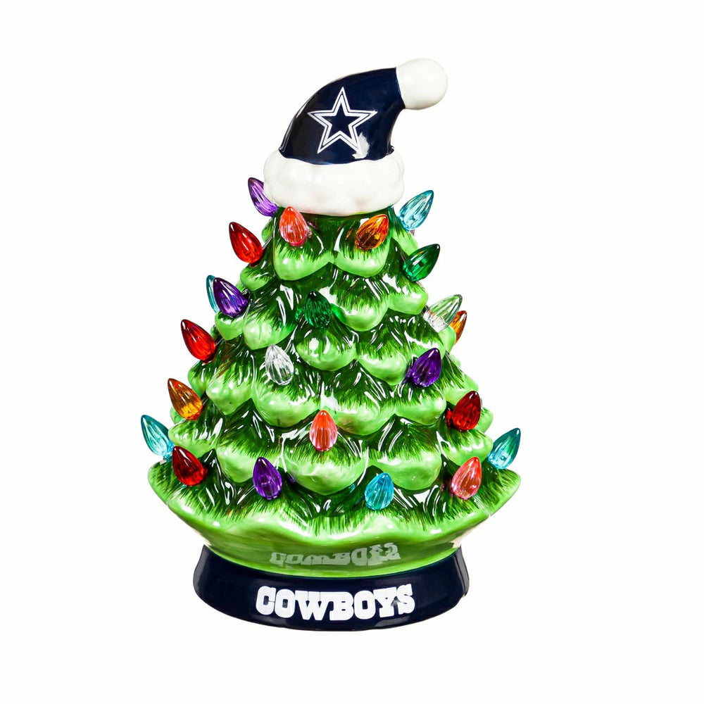 8" LED Ceramic Christmas Tree, Dallas Cowboys