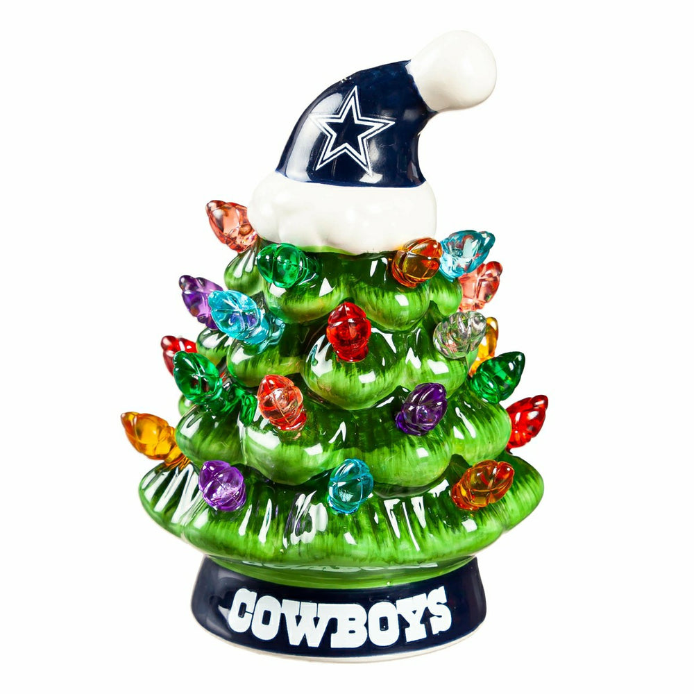 4" Mini LED Tabletop Christmas Tree, Set of 2, Dallas Cowboys