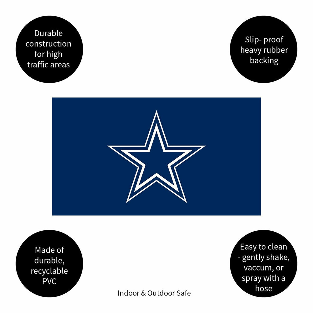 Full Color PVC Mat, 16" x 28", Dallas Cowboys