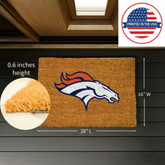 Coir Mat, 16"x28", Denver Broncos