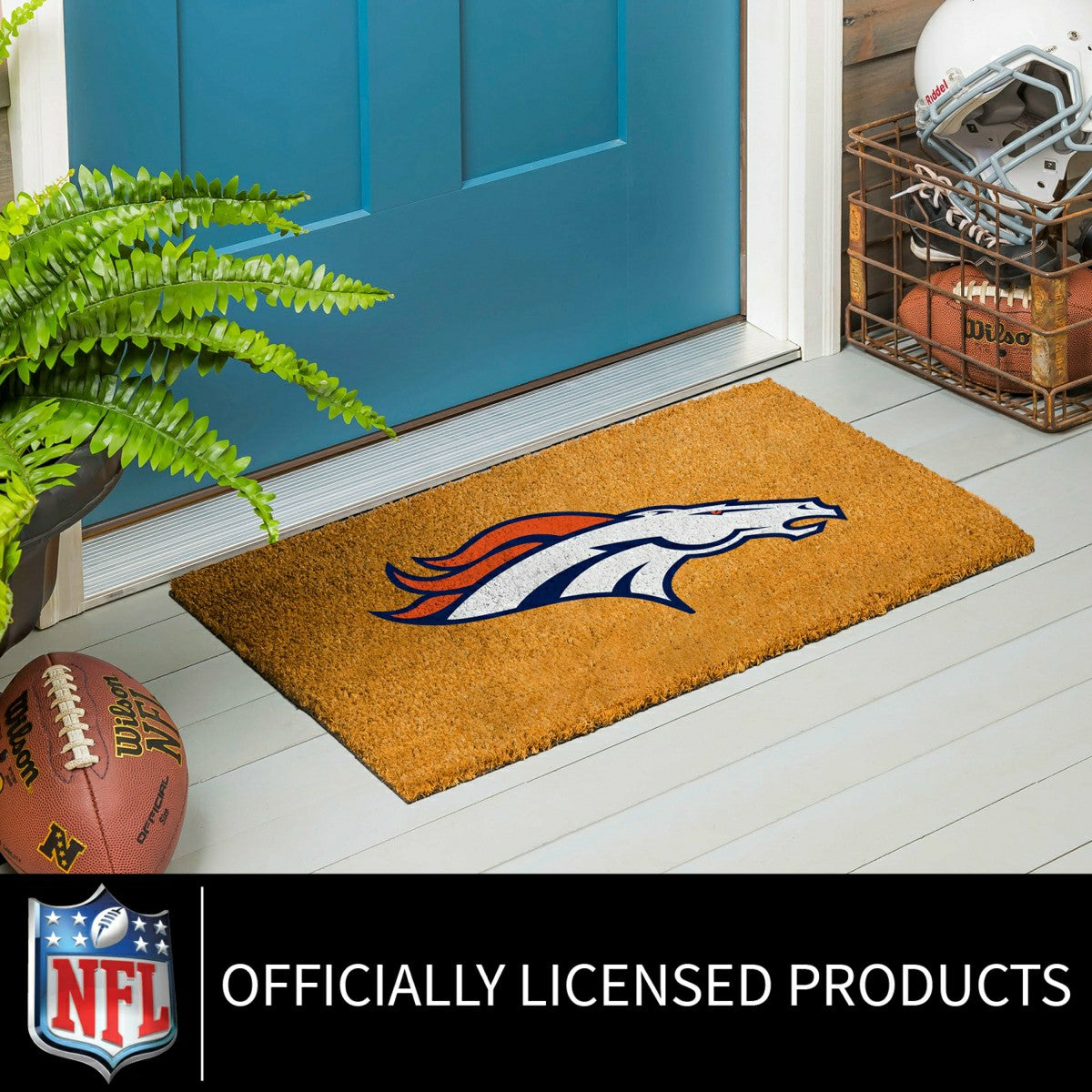 Coir Mat, 16"x28", Denver Broncos