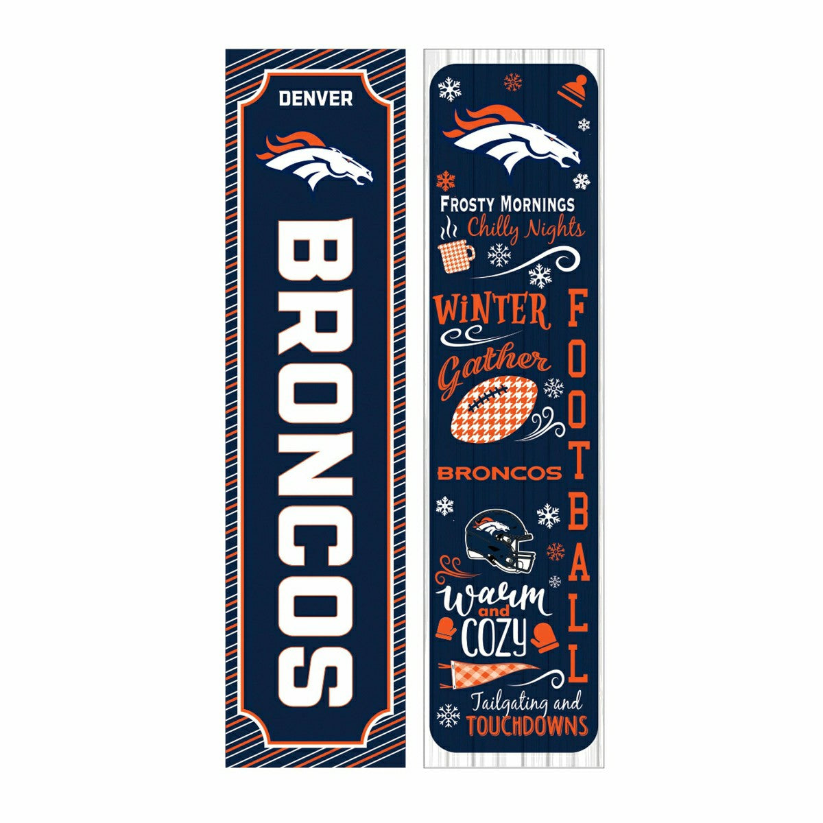 Denver Broncos 46" Double Sided Leaner, Winter Seasonal
