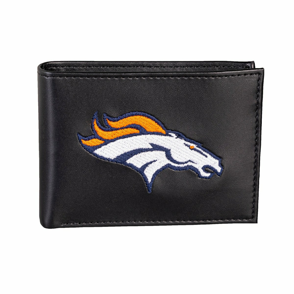Denver Broncos Black Bi-Fold Embroidered Wallet w/ RFID Blocking