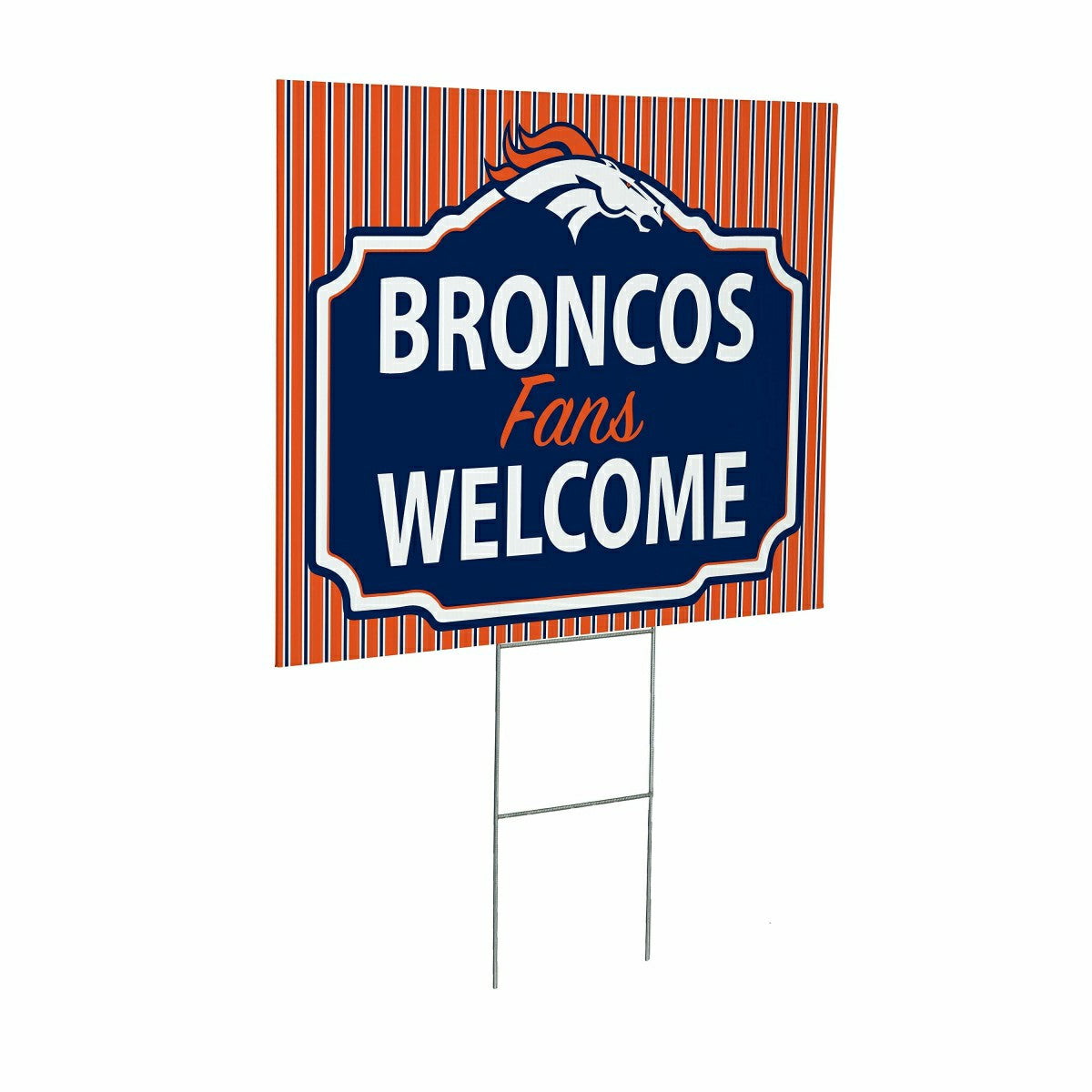 Denver Broncos Coroplast Yard Sign, "Fans Welcome"