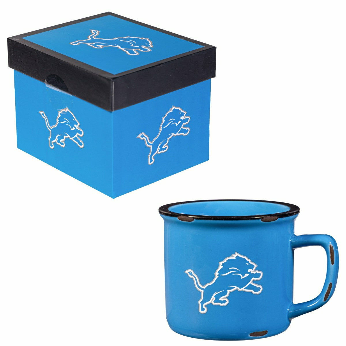 Detroit Lions Ceramic Camp Cup with Enamel Finish, 14oz