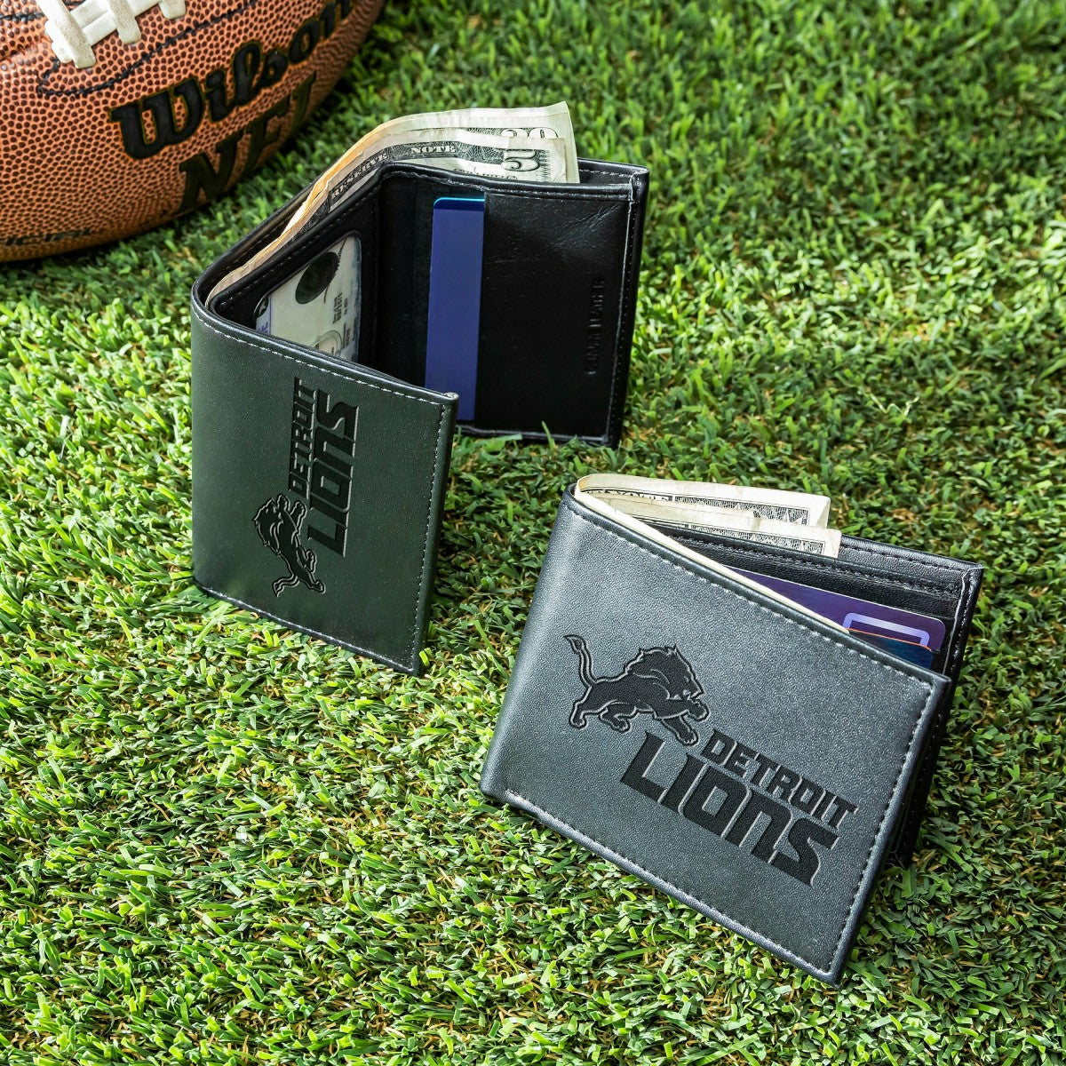 Detroit Lions, Bi-Fold and Tri-Fold Wallet Gift Set, Black
