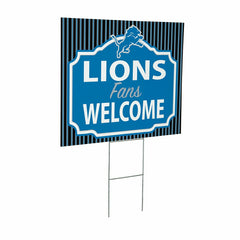 Detroit Lions Coroplast Yard Sign, "Fans Welcome"