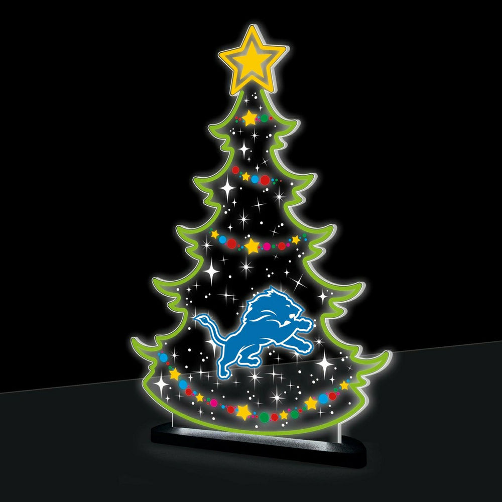 Detroit Lions NFL Football Holiday Tree Desklite LED Decor