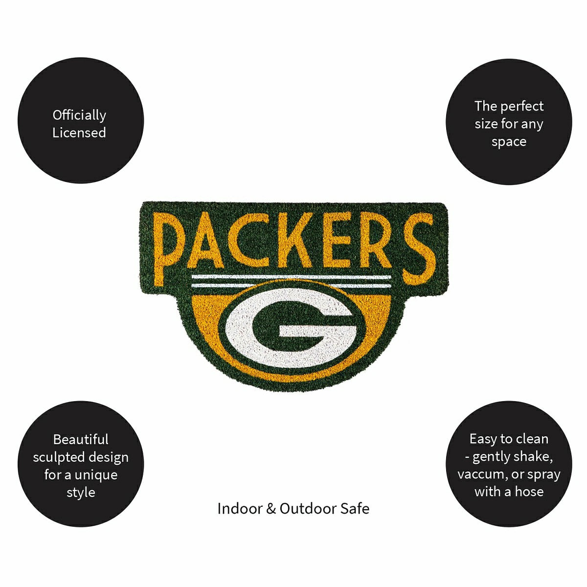 NFL Shaped Coir Door Mat, Packers