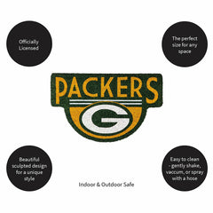 NFL Shaped Coir Door Mat, Packers