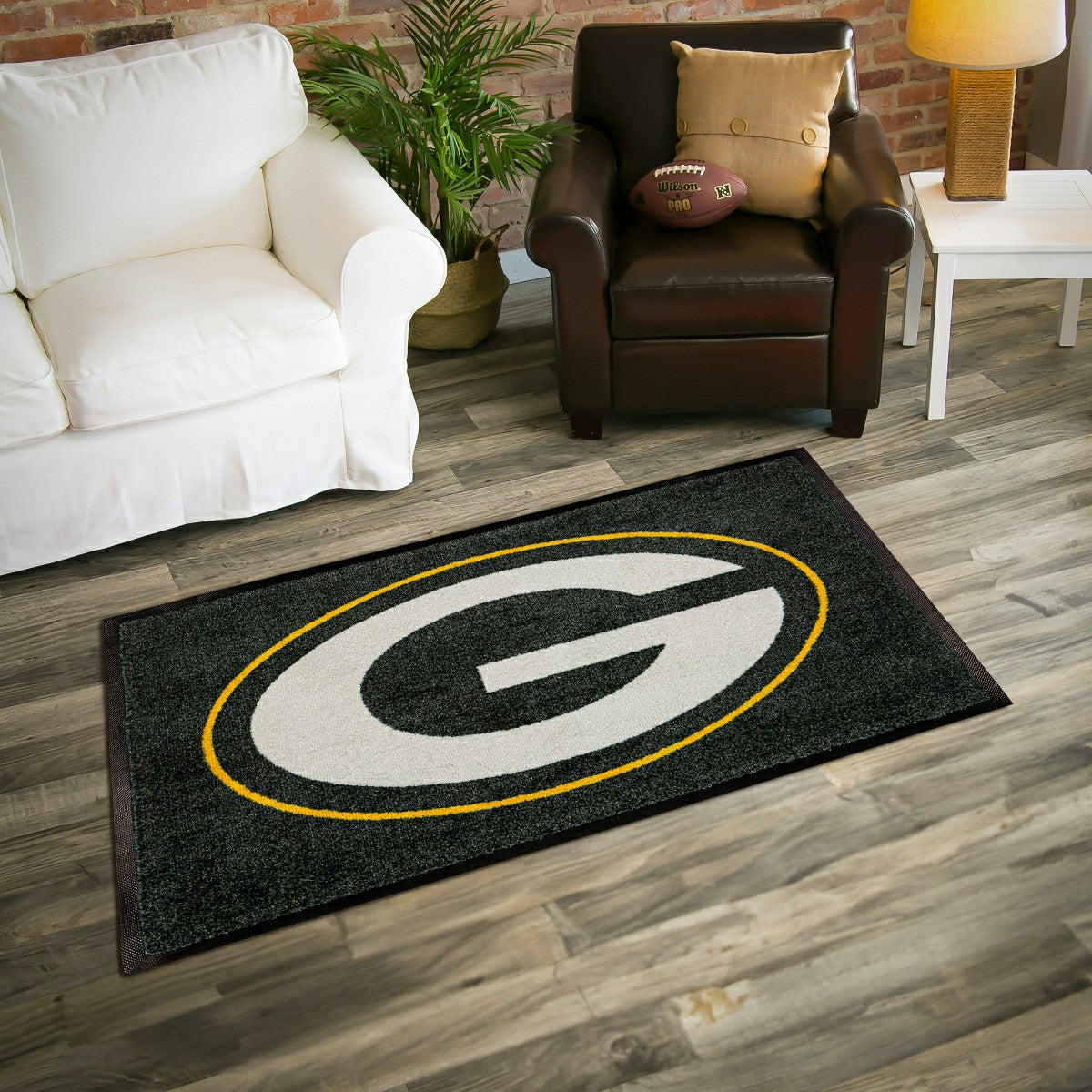3'x5' Large USA Indoor Outdoor Outdoor Entryway Mat, Green Bay Packers