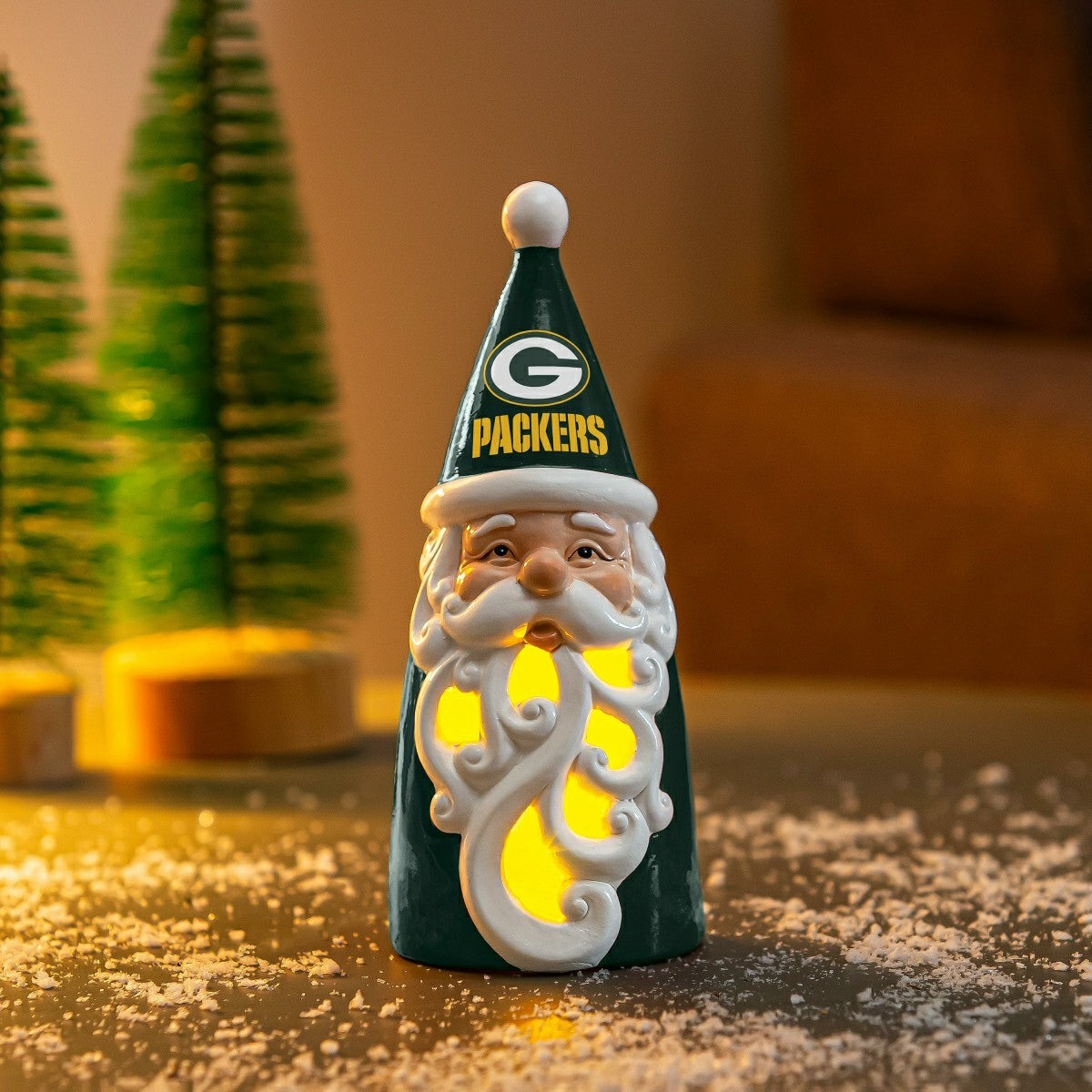 Green Bay Packers Santa LED Statuary, 8"