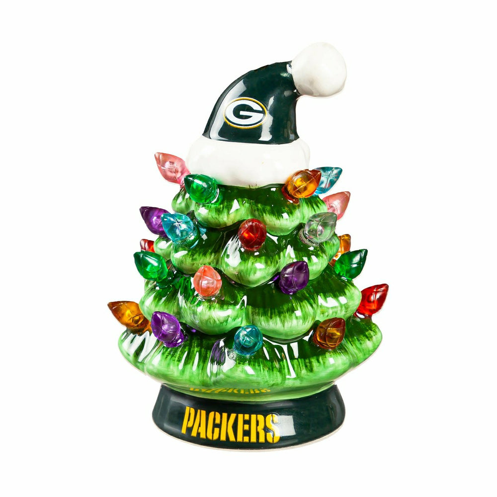 4" Mini LED Tabletop Christmas Tree, Set of 2, Green Bay Packers