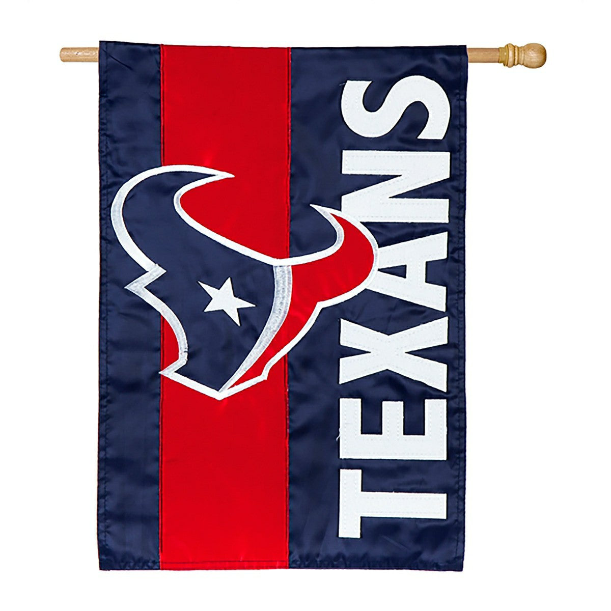 Double-Sided Embellished NFL Team Pride Applique House Flag, Houston T