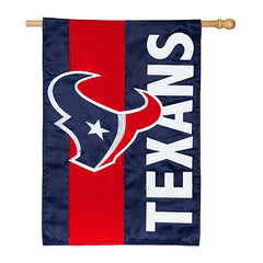Double-Sided Embellished NFL Team Pride Applique House Flag, Houston T