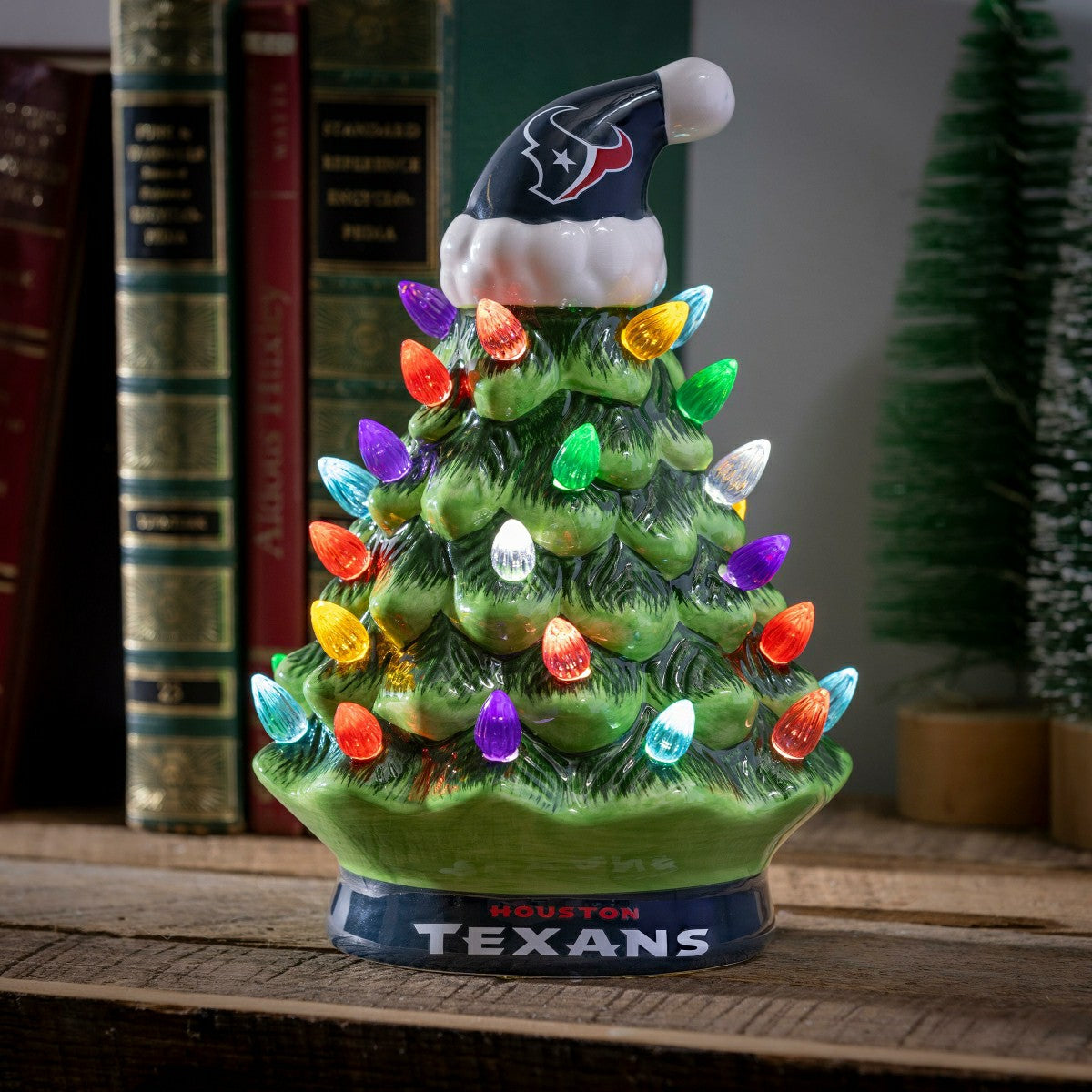 8" LED Ceramic Christmas Tree, Houston Texans